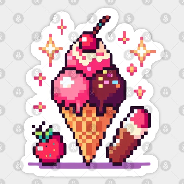 Ice cream Sticker by Curou Prints